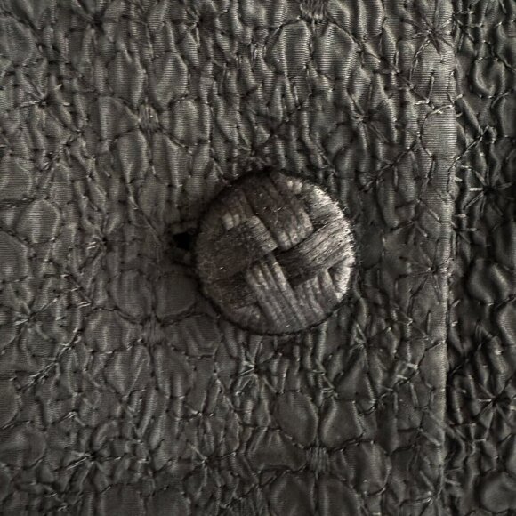 Vintage Natalie Green Micro Quilted Cropped Black Unique Jacket M - Picture 6 of 8